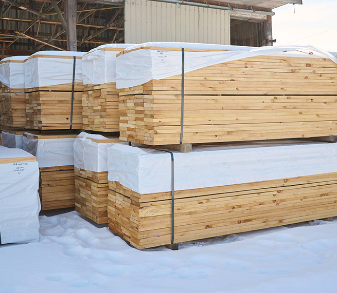 Pine lumber prepared for export